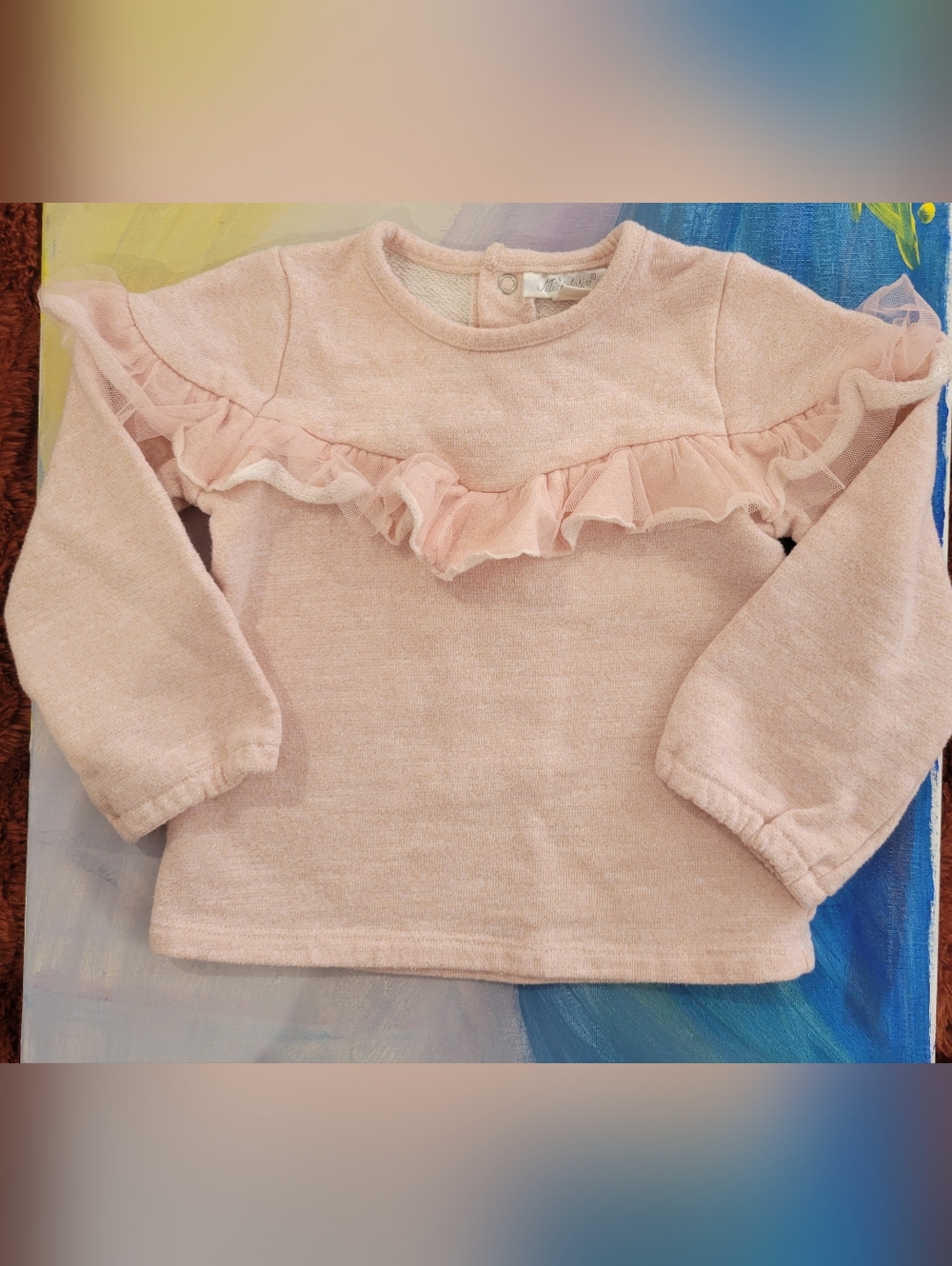 Miniclasix Pink Ruffled Sweater